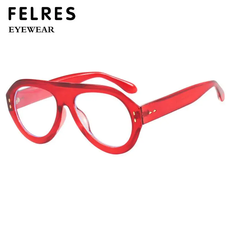 Oversized Pilot Myopia Glasses Vintage Brand Designer Clear Lens Women Ellipse Eyeglasses Anti Blue Light Prescription Glasses