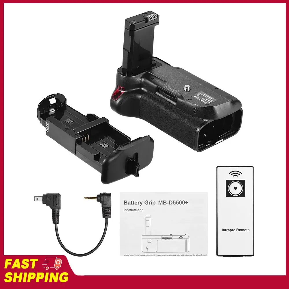バッテリーグリップホルダー-カメラグリップ-縦向き用-d5500-d5600-dslrカメラ用-en-el-14-バッテリー駆動-irリモコン付き