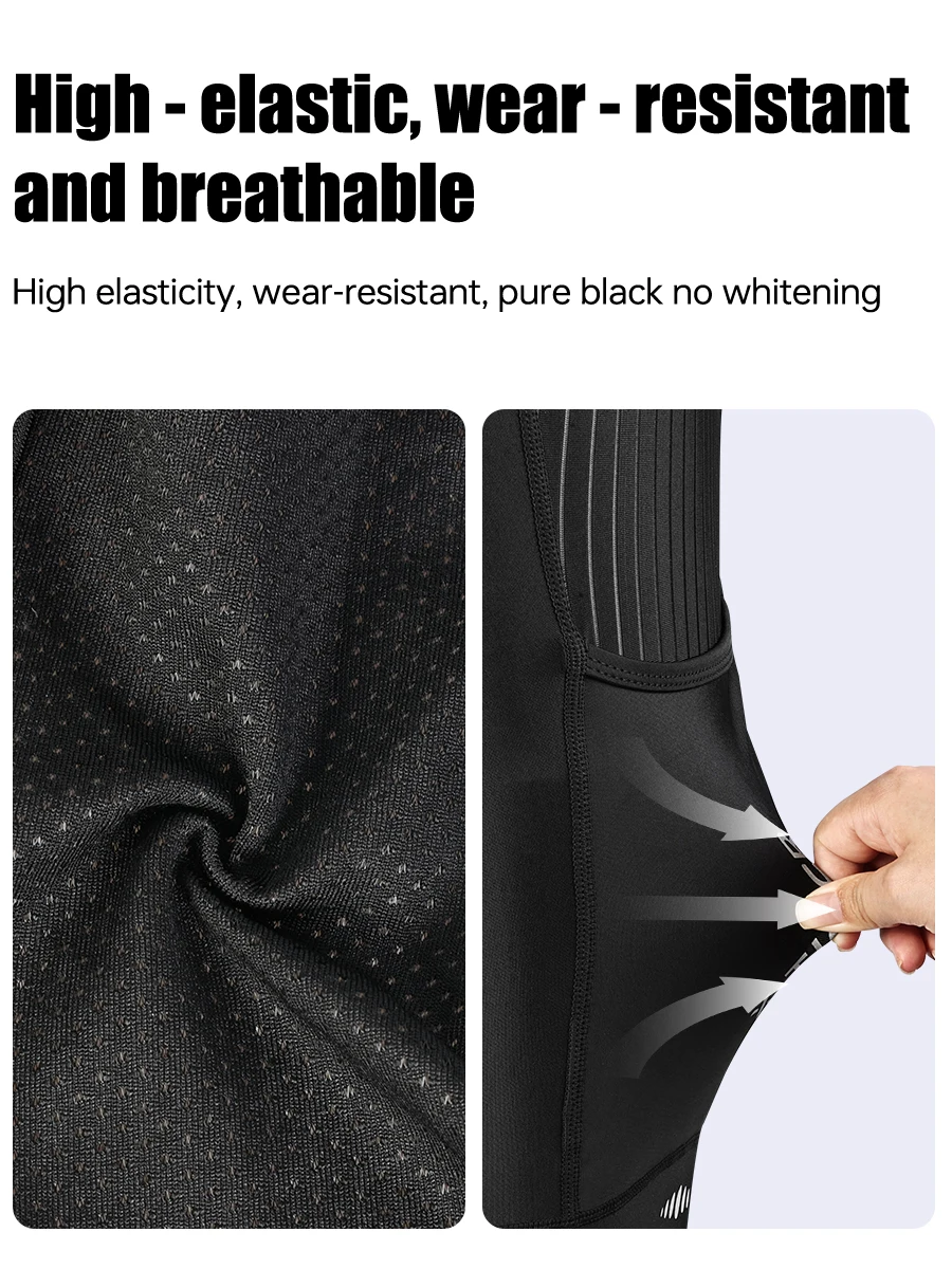 X-TIGER Herren Fahrrad-Trägerhose 5D Gepolstert Stoßfest Fahrrad-Trägerhose Atmungsaktiv Schnelltrocknend 3 Taschen Rennrad MTB Fahrradshorts – Detail 5