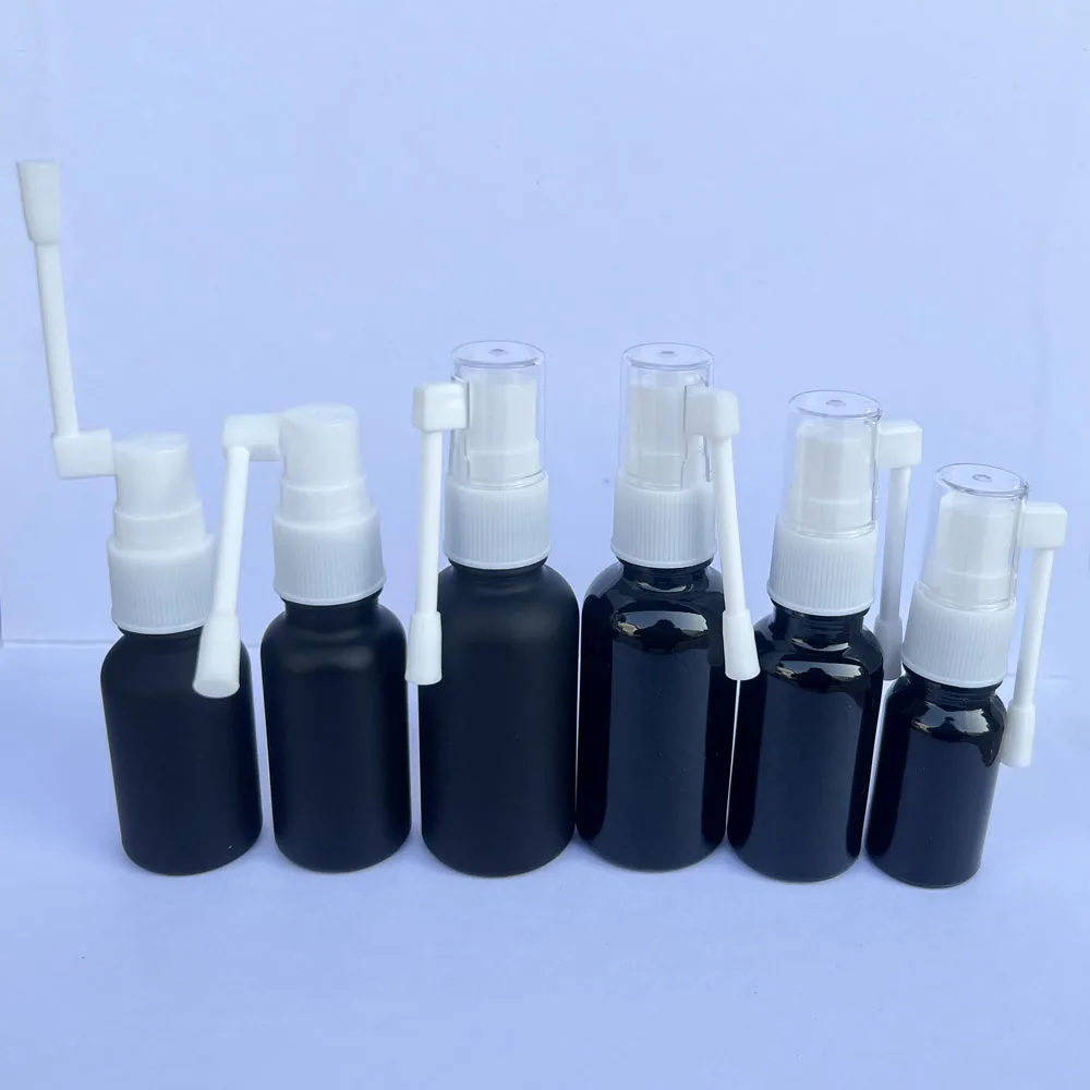 5X 10X Frosted Black Throat Nose Spray Glass Bottles Sprayer Atomozer 5ML to 30ML 360 degree rotation Portable Refillable Travel