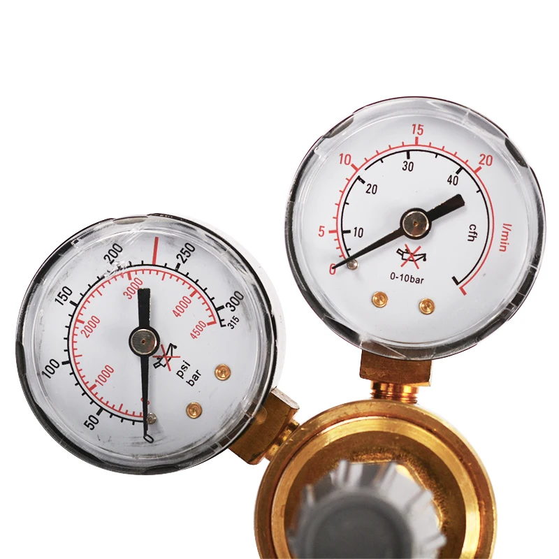 Argon Pressure Reducing Gauge Argon CO2 Gauges Pressure Reducer Mig Flow Meter Control Valve Dual Gauge Welding Regulator