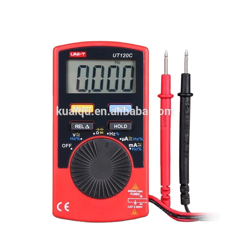UT120C Pocket Size Stype Digital Multimeter Auto Range Tester DC AC Voltage Diode Mini Electrical Meters LCD Display