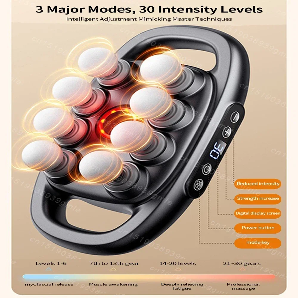 Professional Muscle Massagers 8 Heads Fascial Massage Gun Fitness Relieve Body Pain Muscle Massage Gun Therapy Body Relaxation