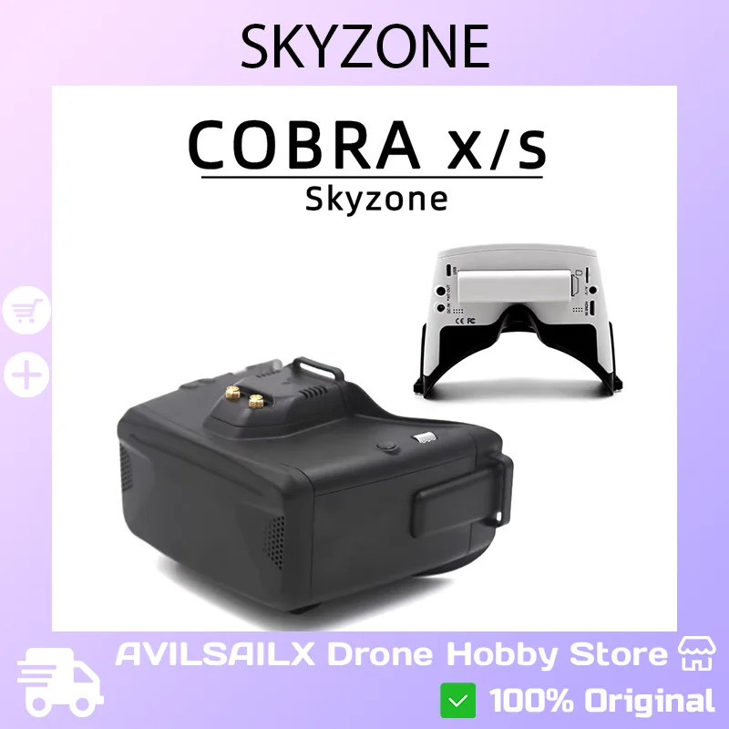 

Очки FPV SKYZONE Cobra SD X V4 4.3" 800x480 / 4.1" 1280x720 с приемником 5.8G 48CH, отслеживанием головы и DVR для FPV дронов