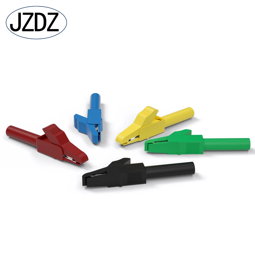 JZDZ 10PCS 4MM Insulation Alligator Clips Metal Crocodile Clamp for Wires Banana Connector  DIY Electrical Tools J.60029