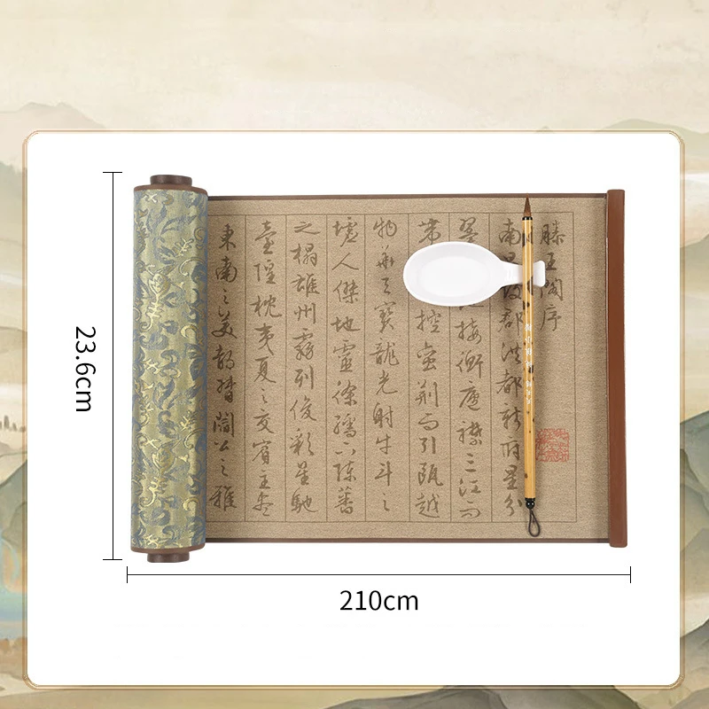 Reusable Water Writing Cloth Scroll Copybook Running Script Copying Calligraphy Practice Water Writing Cloth Scroll Copybook Set