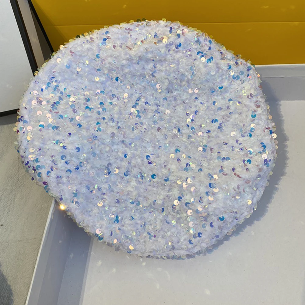

Sequined Beret for Women Fashionable Winter Hats Autumn Cap with Sequins Shining Eye-catching Clothes Accessory
