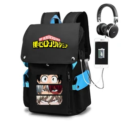 My Hero Academia cartoon backpack youth student schoolbag large capacity USB outdoor travel bag