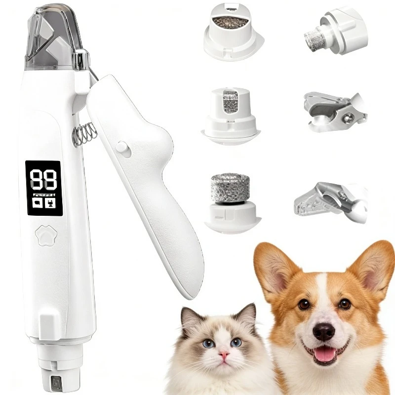 

Professional Pet Nail Clipper with LED Grinder 2 in 1 Grooming Tool Sharp Stainless Steel Blade for Dog Cat Paw Trimming