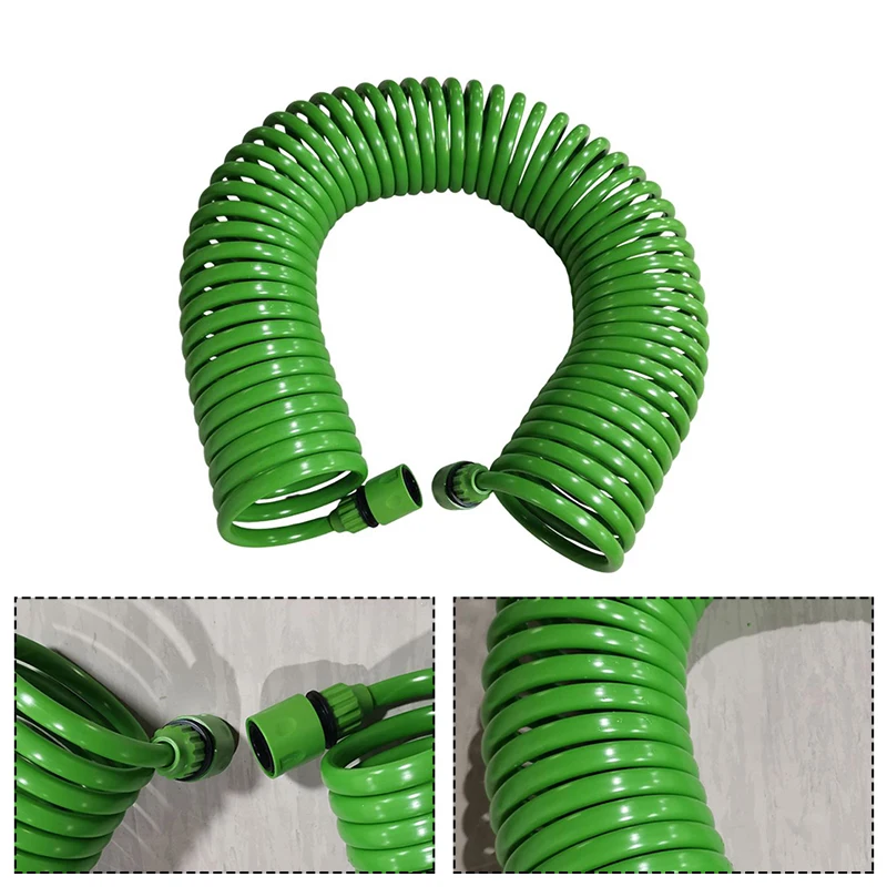 

1pc Garden Irrigation Water Pipe Coil Garden Hose Water Hose With Plastic Connector Recoil Garden Flower Lawn Watering Hose