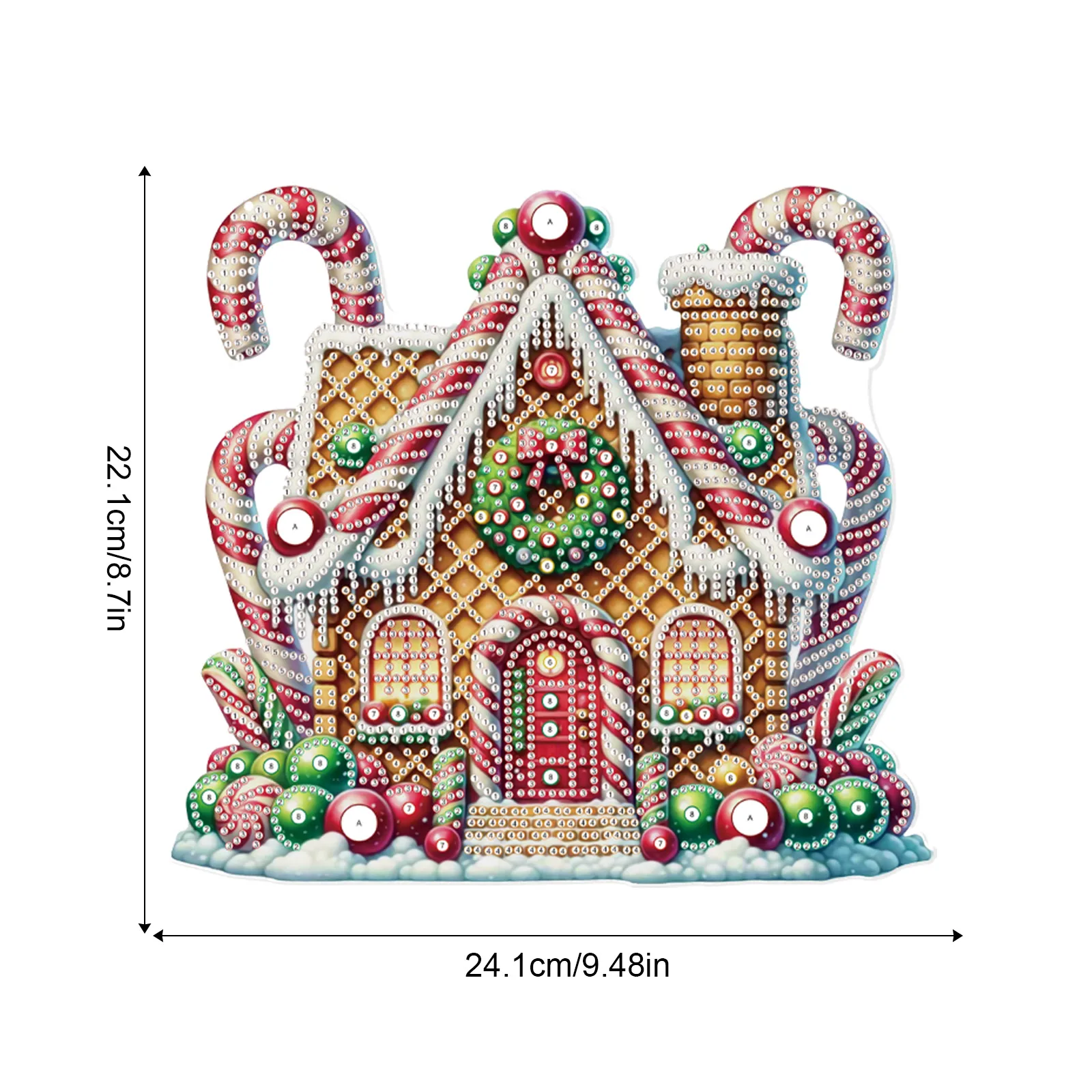 Christmas Diamond Art Painting Hanging Pendant,Gingerbread House Special Shape Diamond Art Craft for Home window decoration Gift