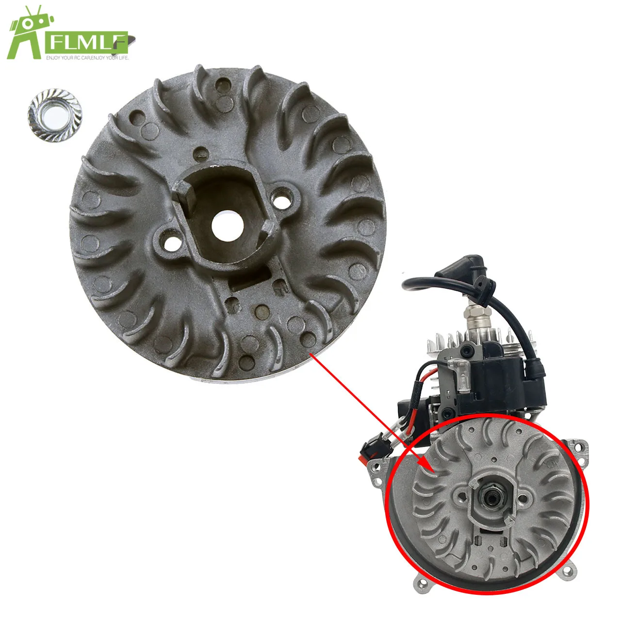 Vliegwiel Kit voor 23cc-71cc Zenoah CY Motor voor 1/5 RC AUTO HPI ROFUN BAJA Rovan King Motor 5B 5T 5SC Losi 5ive T FG GoPed Redcat