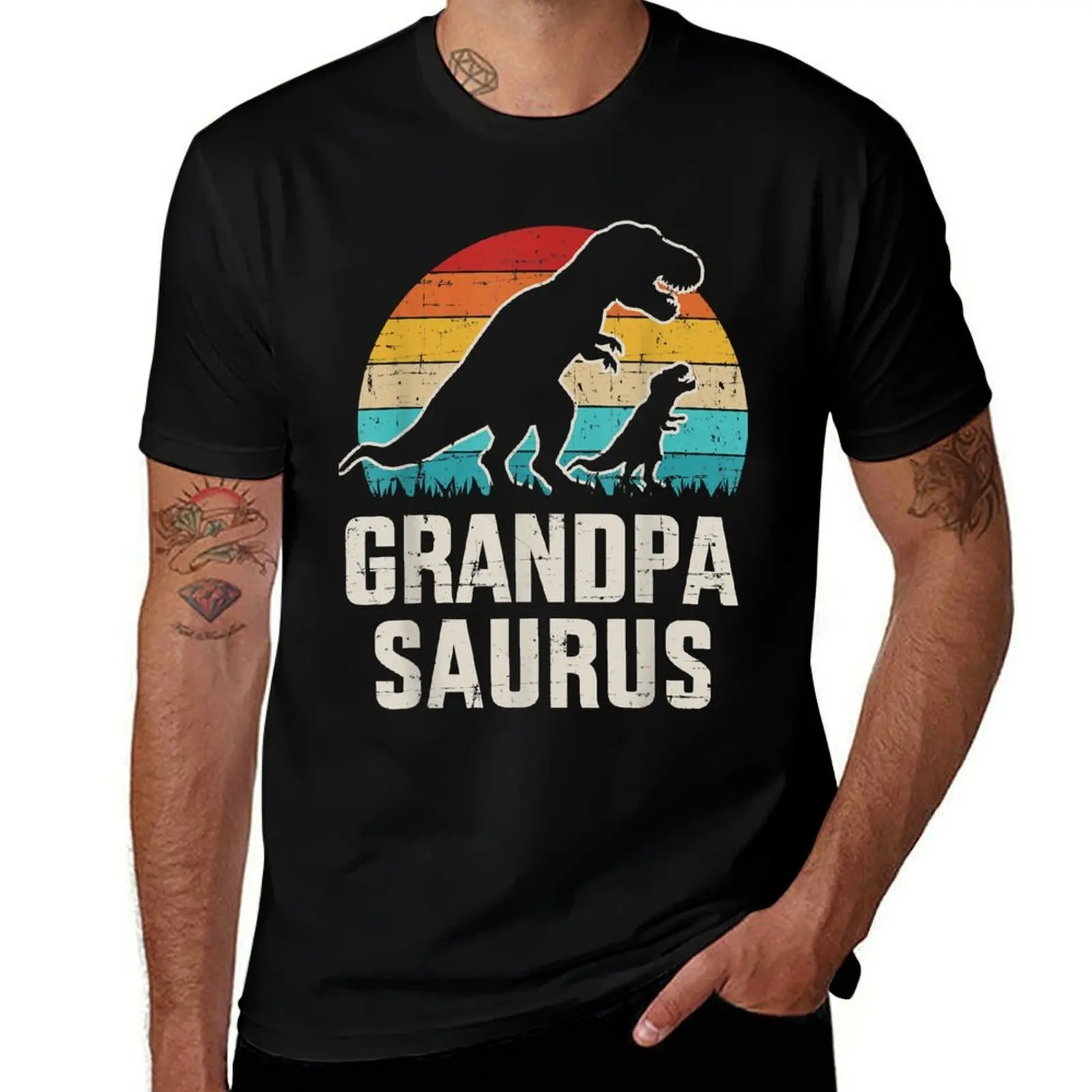 

Mens Grandpasaurus vintage dinosaur for grandpa from grandkid T-Shirt t shirts cotton 100% T-Shirt