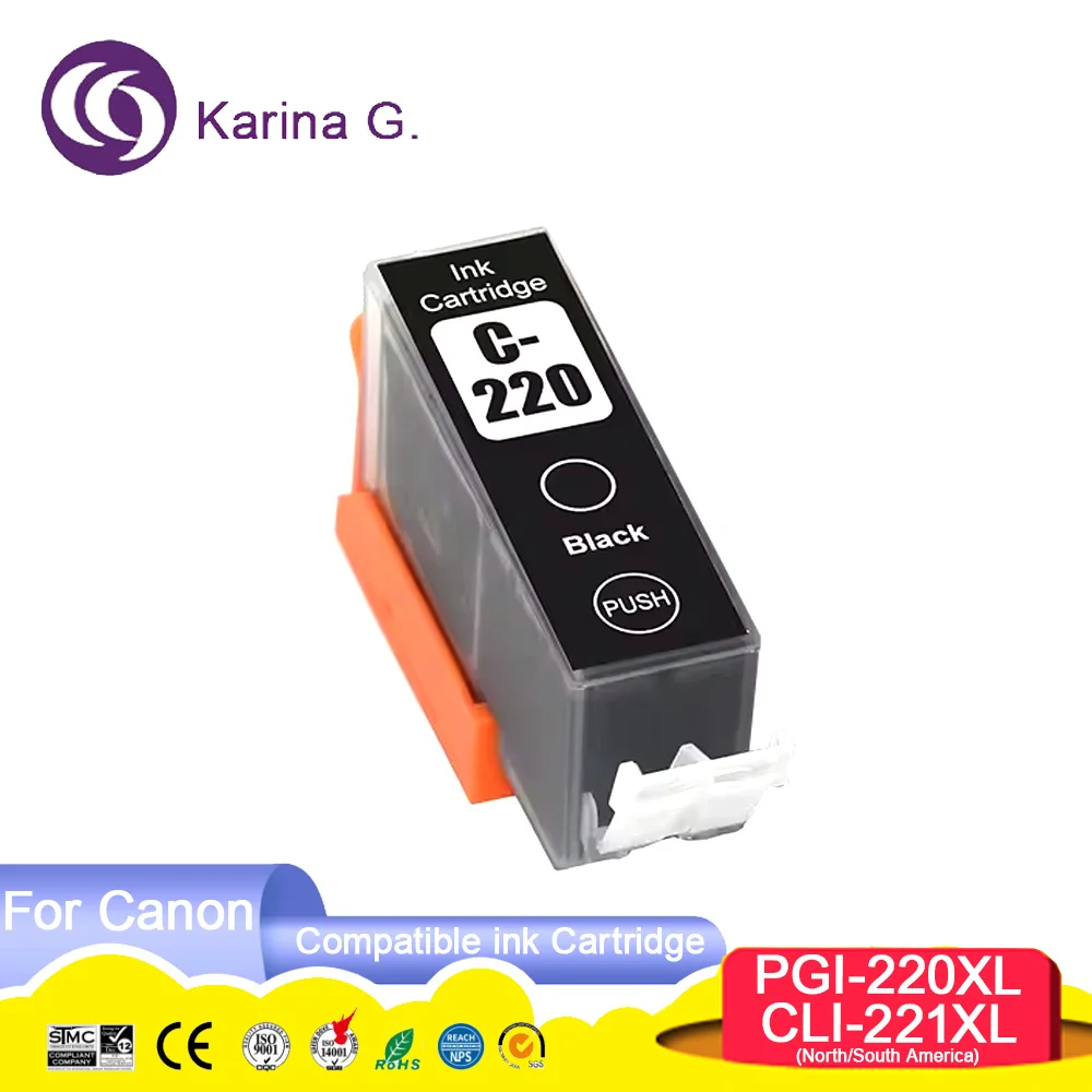 Compatible PGI-220 PGI220 CLI-221 CLI221 Color Printer Ink Cartridge for Canon PIXMA MP980/MP990 Printer