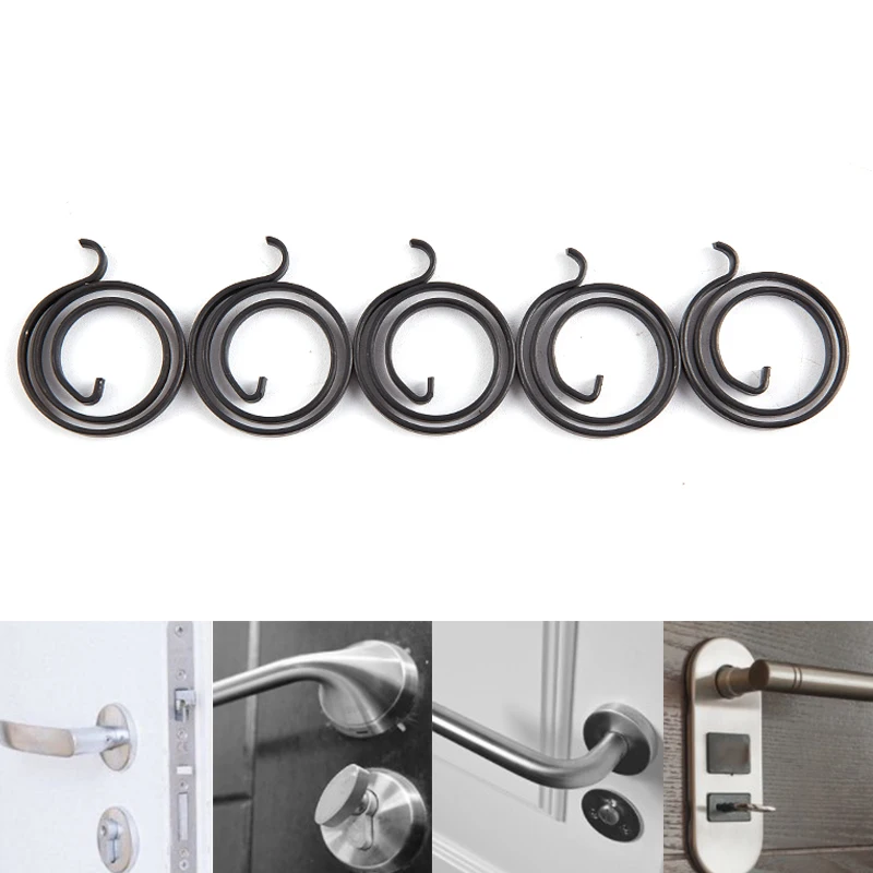 5Pcs Replacement Spring For Door Knob Handle Lever Latch Internal Coil Repair Spindle Lock Torsion Spring Flat Section Thread