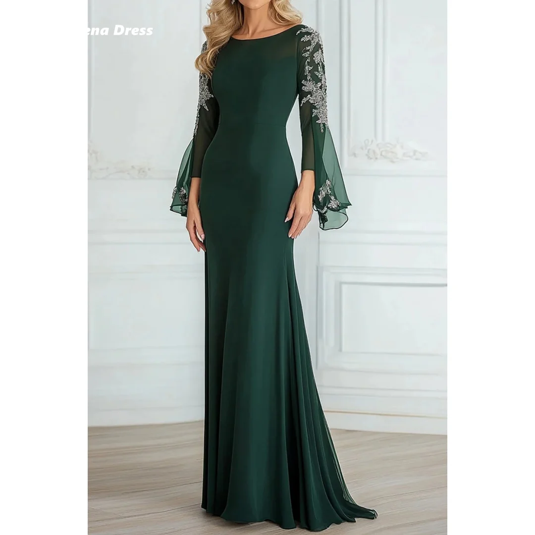 

Lena Round Collar Women Evening Dress Luxury Elegant Embroidery Prom Dress 2025 Custom Made Special Occasion Dresses Ball Gown