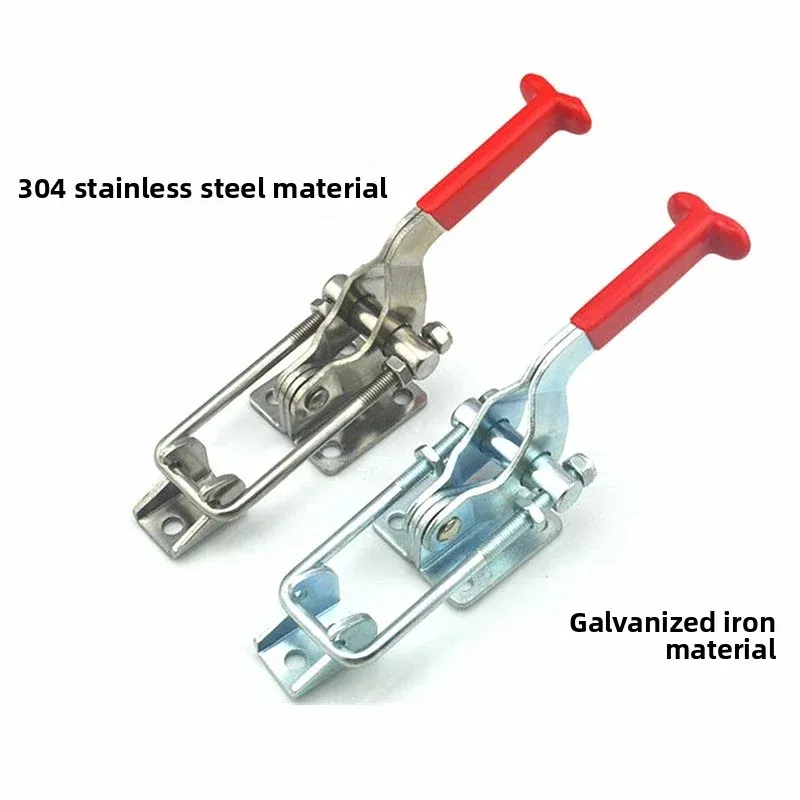 304 Stainless Steel Fixture Lock Buckle Box Buckle Clamp Clamping Tool Quick Press Door Bolt Self-locking Iron Galvanized