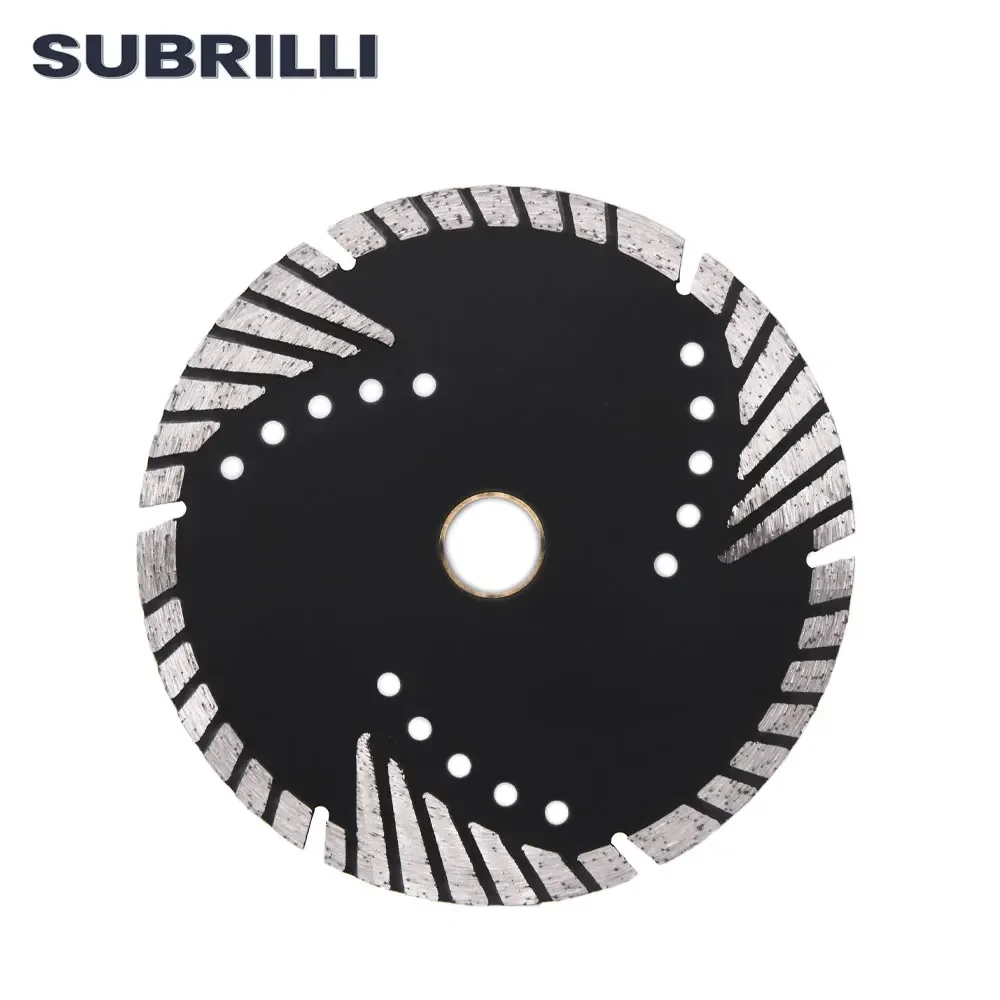SUBRILLI 6 "150mm rueda cortadora de diamante hoja de sierra de diamante de unión metálica disco de sierra de dientes Turbo para piedra granito hormigón