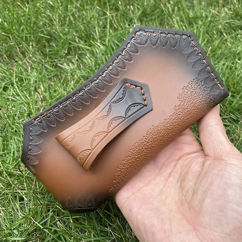 

17cm PU Leather Knife Case Camping Portable Knife Sleeve Scabbard Tool Storage Bag Accessories For Leather Folding Blade Knife