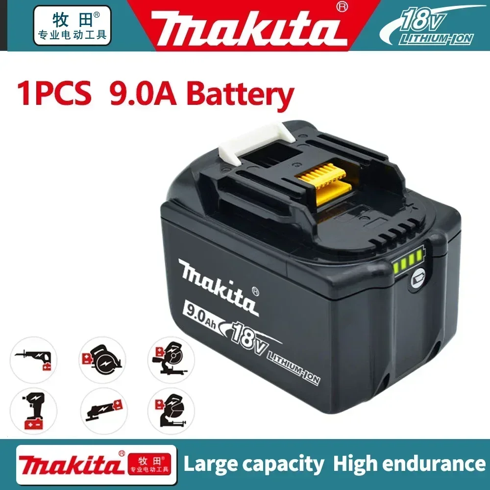 Makita 18V 9,0 Ah oplaadbare lithium-ionbatterij met indicator voor elektrisch gereedschap Compatibel met BL1830 BL1840 BL1850