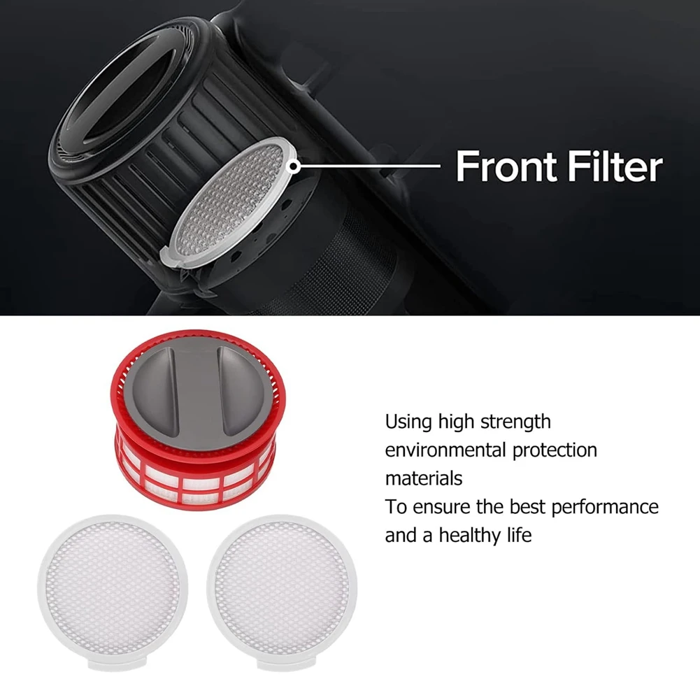 A02M-Vacuum Filter Screen Replacement Parts For Roborock H7 Cordless Stick Vacuum Cleaner Front Filter & Rear Filter