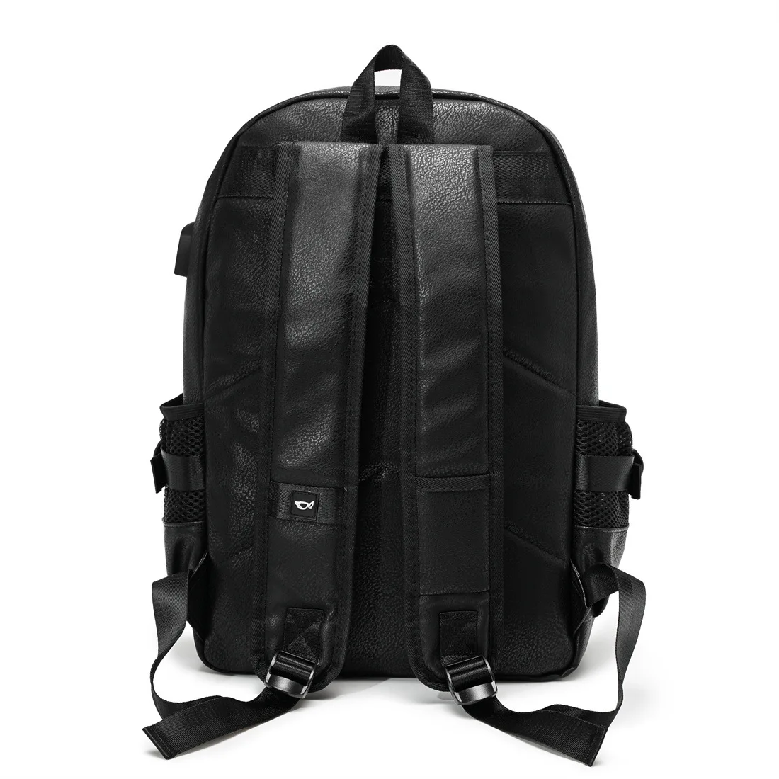 Black Leather Men Backpack Genuine Travel Bag Casual Daypack Fashion School s Large Laptop Soft Skin 14 Backpack