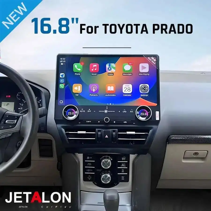 For Toyota Prado 2010-2021 Wireless Carplay Android Auto Multimedia Video Player Screen GPS Navigation Car Radio Stereo 16.8