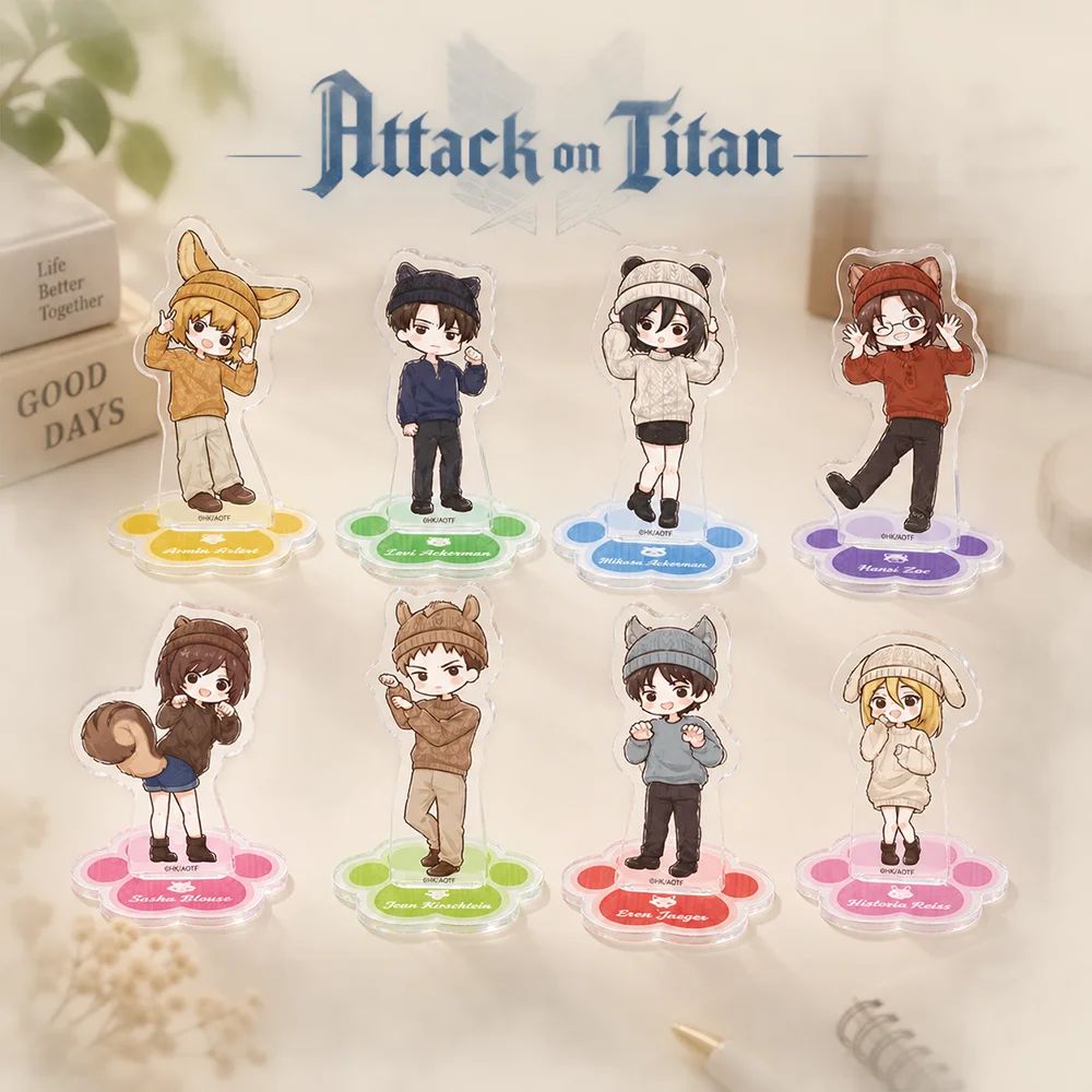 Attack on Titan 10cm Chibi Acrylic Stand Figures Keychain Anime Desktop Tabletop Ornament Fans Collectible Gift