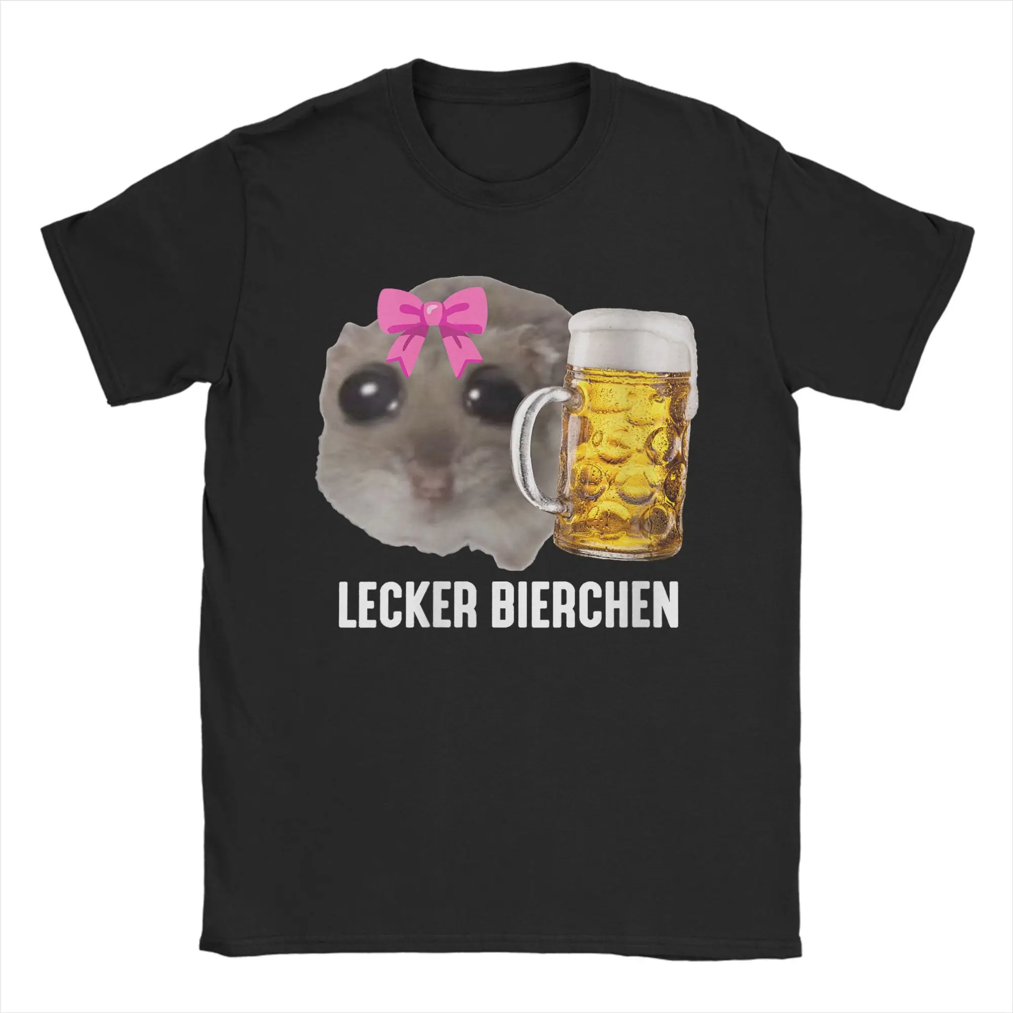 لذيذ البيرة حزينة الهامستر تي شيرت Lecker Bierchen خمر تيز قصيرة الأكمام س الرقبة تي شيرت ملابس الكبار #1