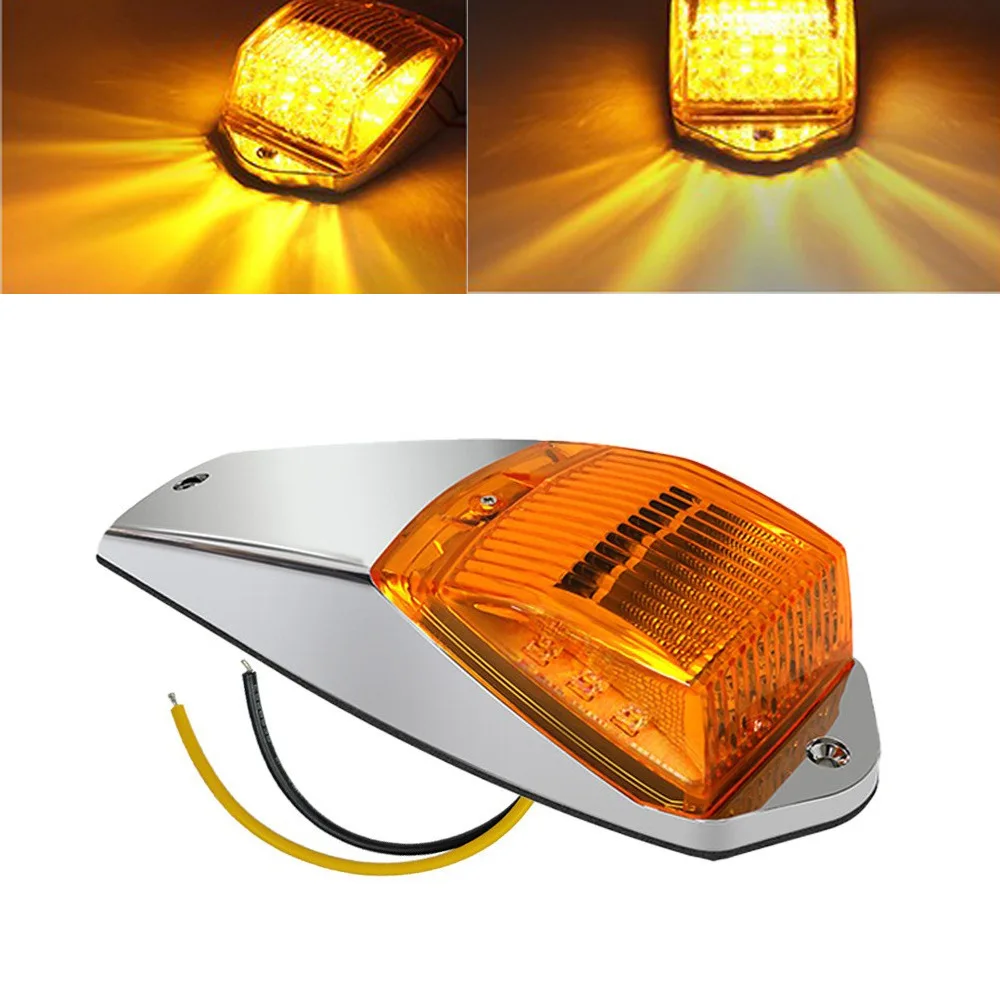 

2pcs 17-LED Cab Roof Marker Light, Waterproof Top Running Warning Lamp for Heavy Duty Trucks Trailers Lorries
