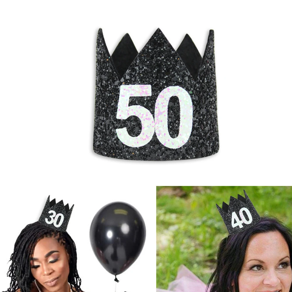 

Birthday Hat Glitter Hats Make up Crown for Cap Adult Party Props and Decorations