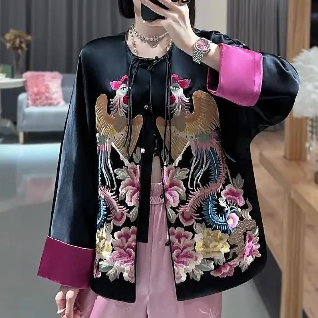 Elegant Women Vest Vintage New Chinese Style Tang Clothes Jacquard Qipao Improved Tang Vests Clothing Autumn Spring Costume