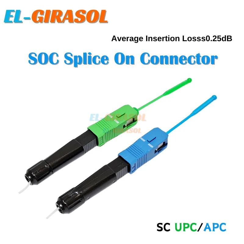 Conector rápido SC APC/UPC, adaptador rápido de fusión de fibra óptica SC/UPC SOC, Conector de empalme FTTH