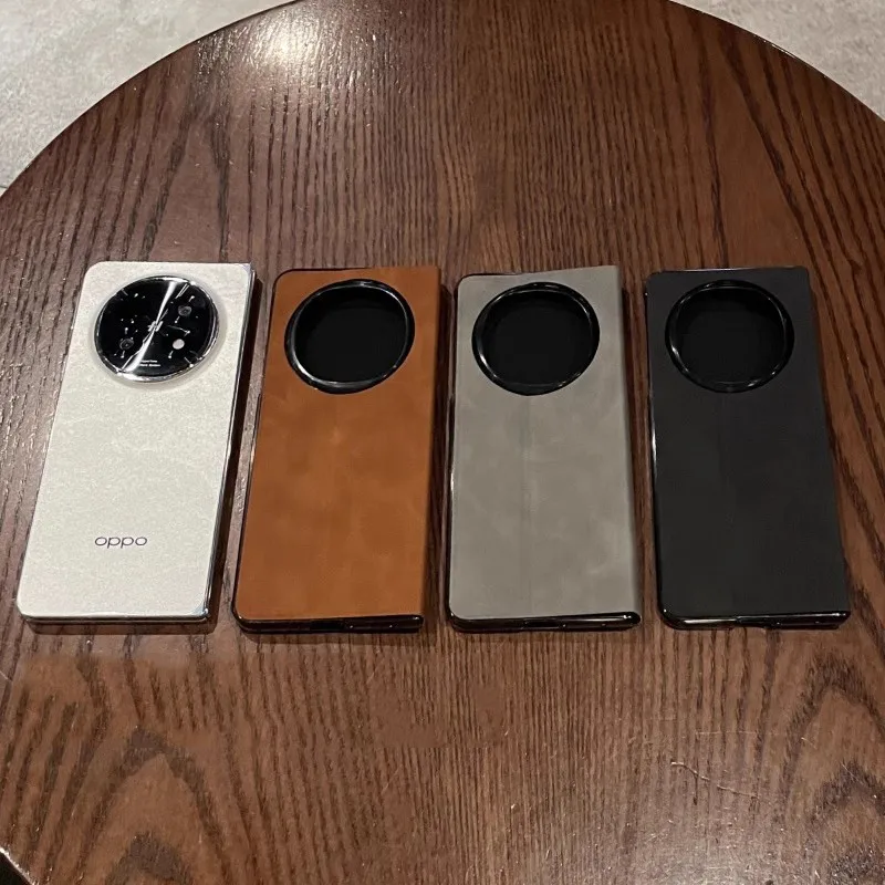 

Ультратонкий кожаный флип-чехол из наппа для OPPO Find N5 FindN5 5G, защитный чехол с магнитным кронштейном и S-ручкой