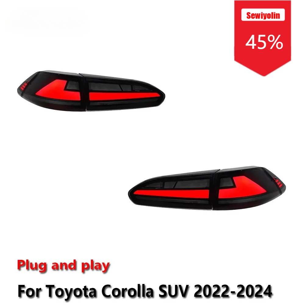 

Sewiyolin автомобильные светодиодные задние фонари в сборе для Toyota Corolla SUV 2022-2024 авто противотуманные DRL тормозные указатели поворота Plug and Play