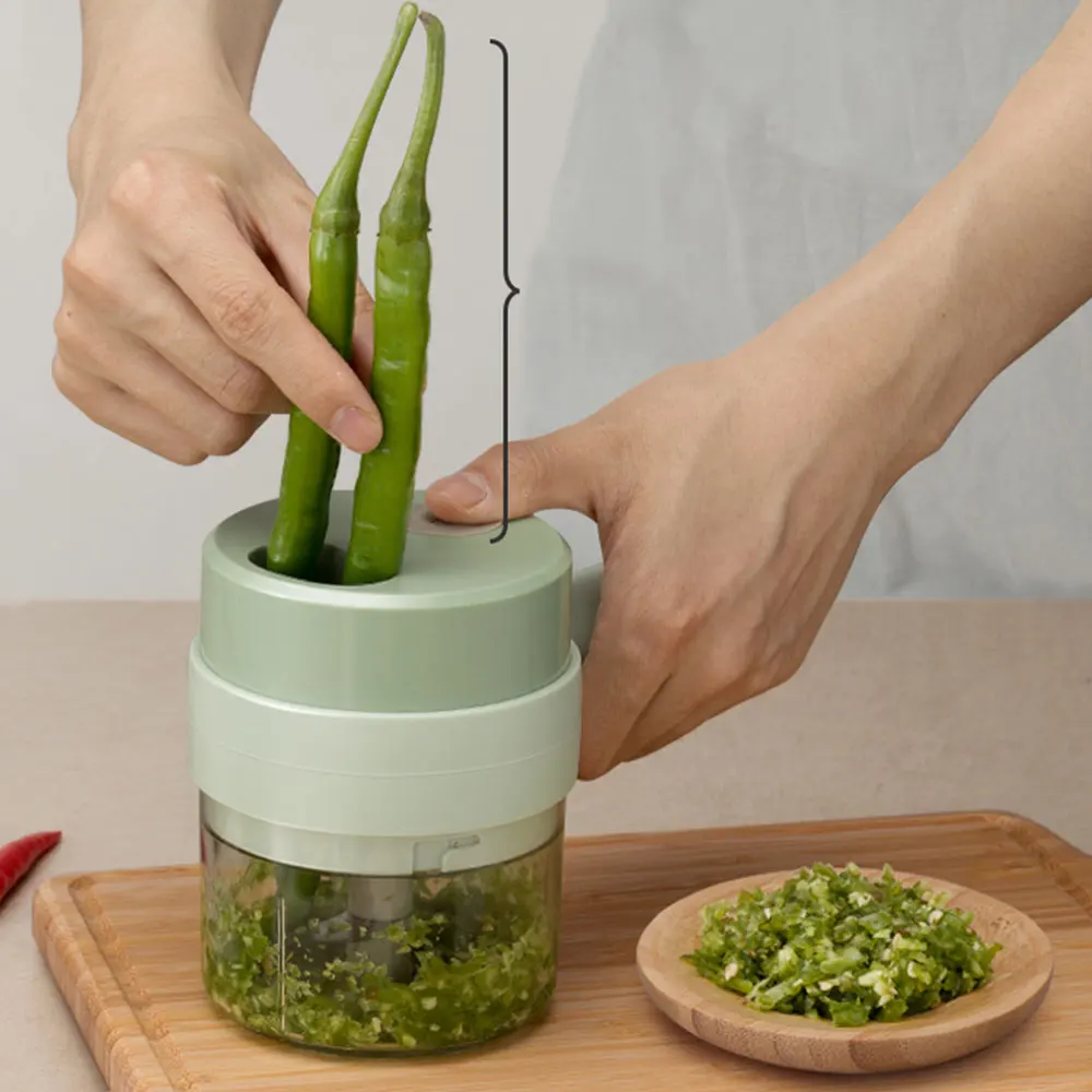 ハンドヘルド電動野菜スライサーコードレス Protable 電動ガーリックカッターマッシャーチョッパー食品スライサー