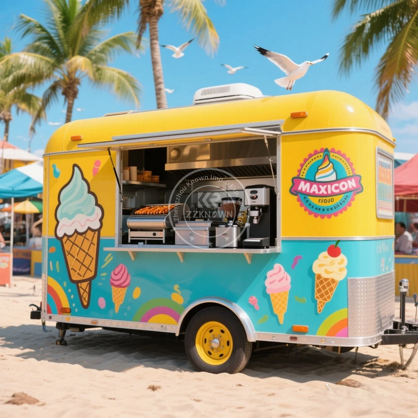 

2025 Modern Style Catering Pizza Food Trailer Fully Equipped Outdoor Mobile Bar Ice Cream Coffee Food Cart