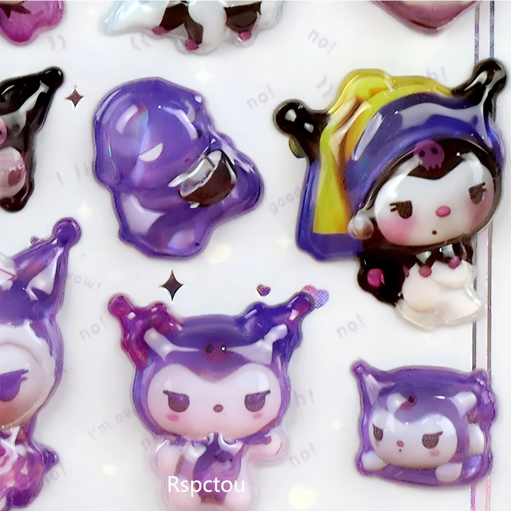 لطيف سينامورول Pochacco 3 ملصقات الإغاثة كورومي بلدي ميلودي الكرتون فقاعة الديكور الشارات Kawaii هدايا الحفلات ملصق #2