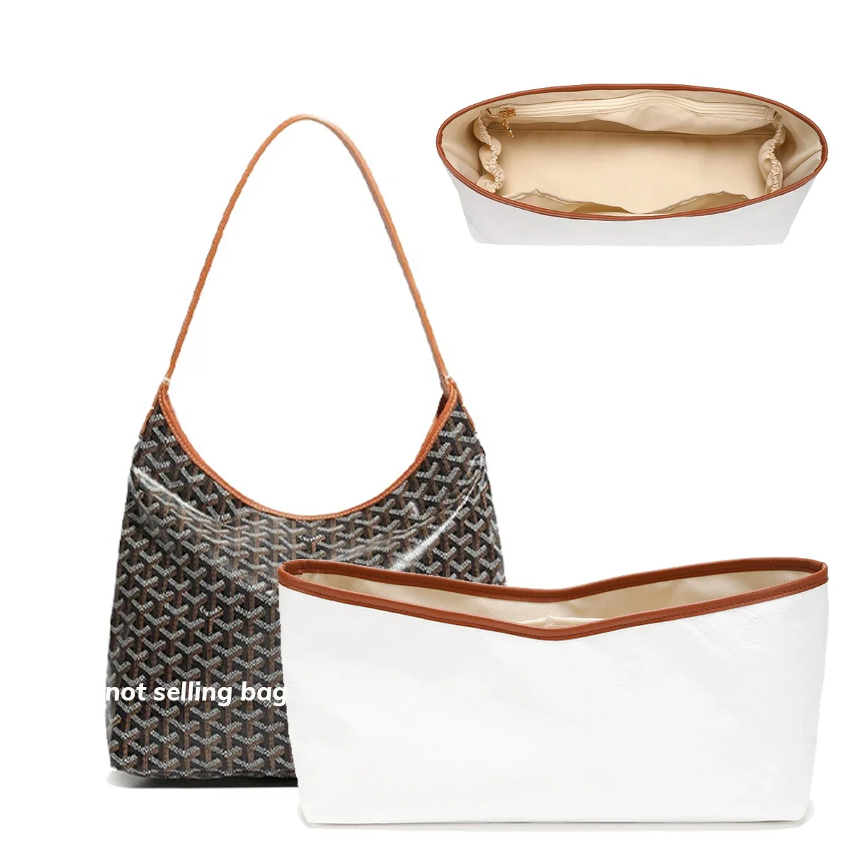 

Waterproof Bag Organizer Fits For GOYARD HOBO Tote Makeup Handbag Dupont Organizer Travel Inner Purse Cosmetic Mommy Bags