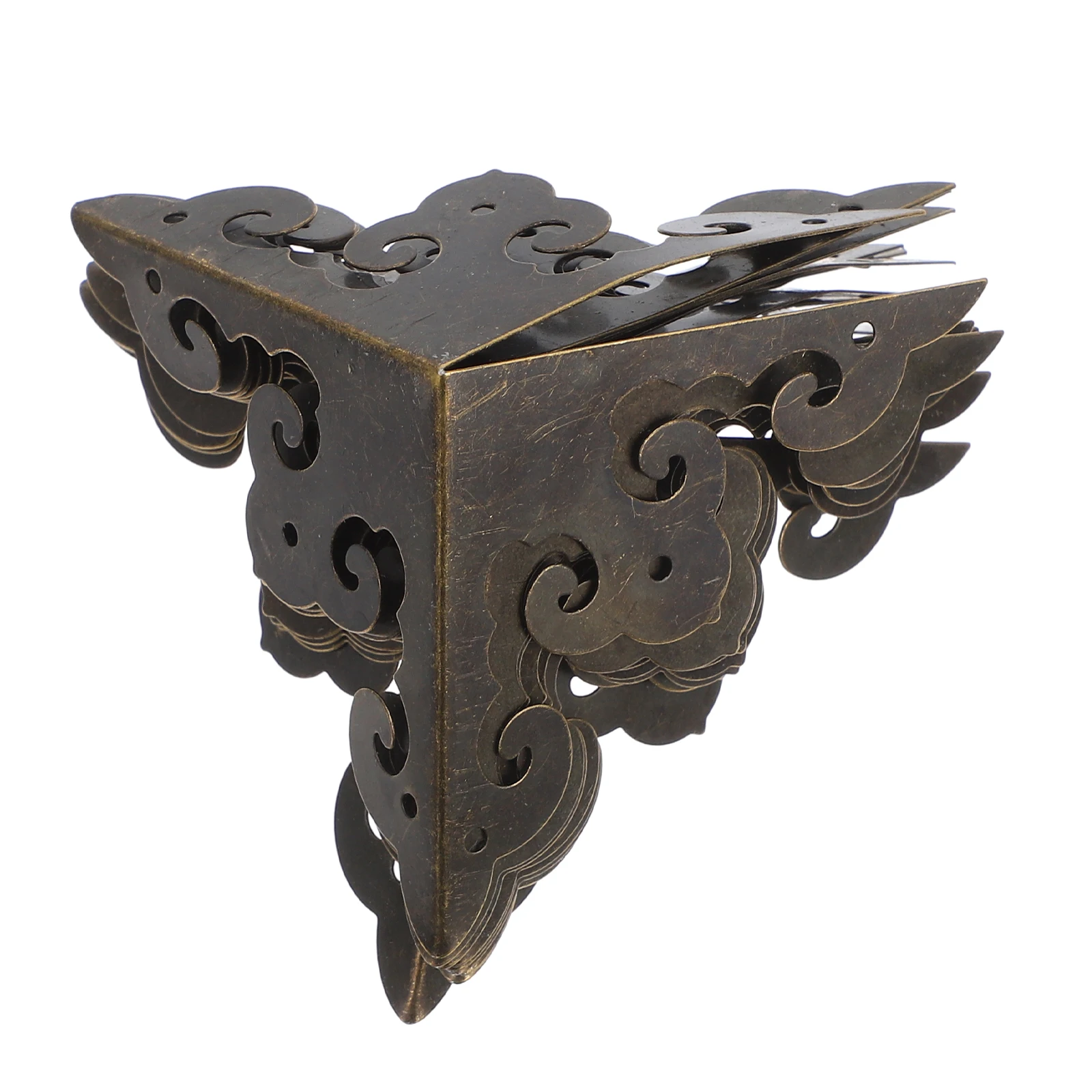 

10 pcs Metal Protectors Iron Cladding Jewelry Box Decorations Furniture Corner Protector Vintage Wall Baseboard Guard Cabinet