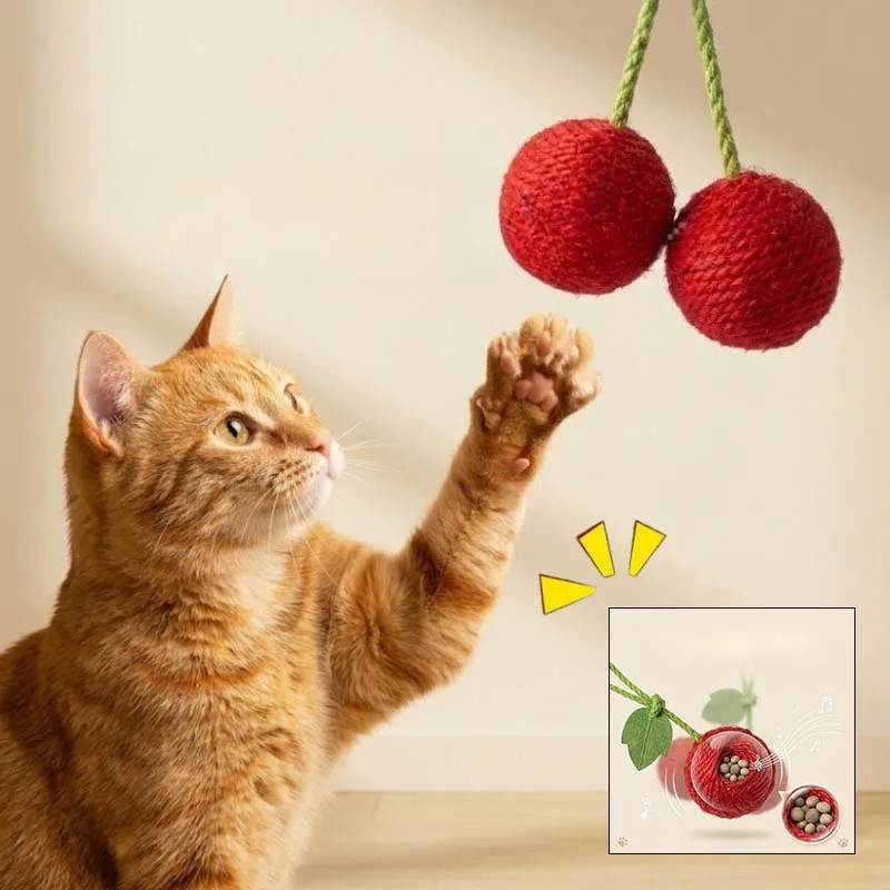 Cat Chew Ball Toy Squeaky Swordsman Ball Teasing Chew-resistant Kitten Toy Hanging Teeth Grinding Cat Toy