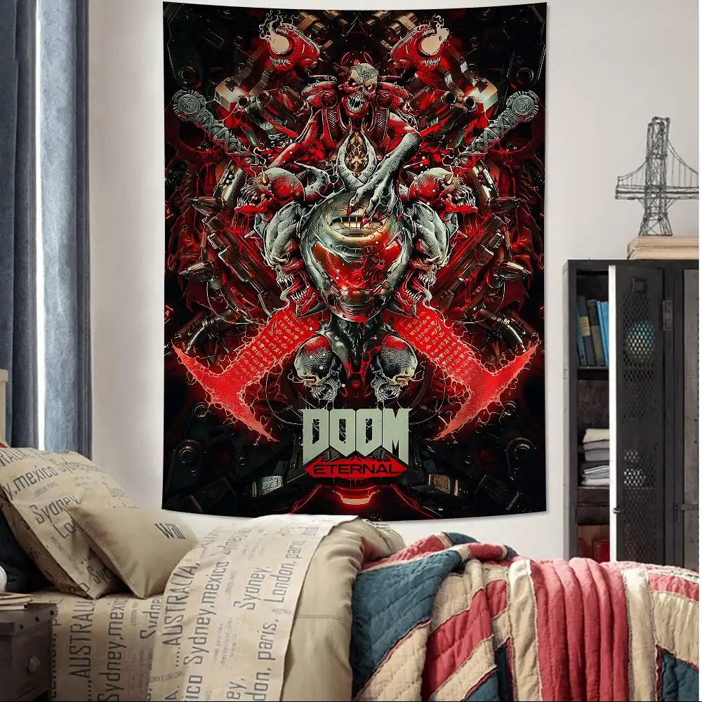 Shooting game D-Doom E-Eternal popular Hanging Bohemian Tapestry Indian Buddha Wall Decoration Witchcraft Bohemian Wall Hanging