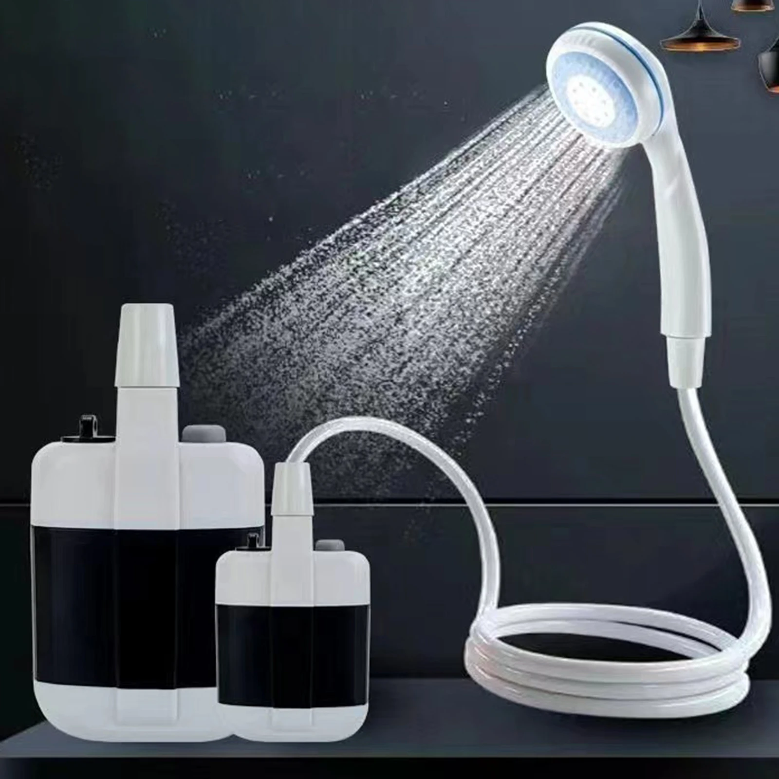 Camping Shower Pump USB IPX7 Waterproof Electric Shower Outdoor Shower for Hiking Campervan Bathing Car Washing Gardening