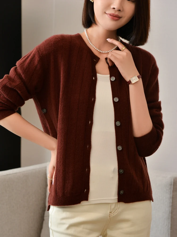 ใหม่ผู้หญิงแคชเมียร์เสื้อสเวตเตอร์ถักฤดูใบไม้ผลิฤดูใบไม้ร่วงยอดนิยมสบายๆเสื้อกันหนาวนุ่มอบอุ่น 100% Merino ขนสัตว์เสื้อถักง่ายเสื้อเกาหลี