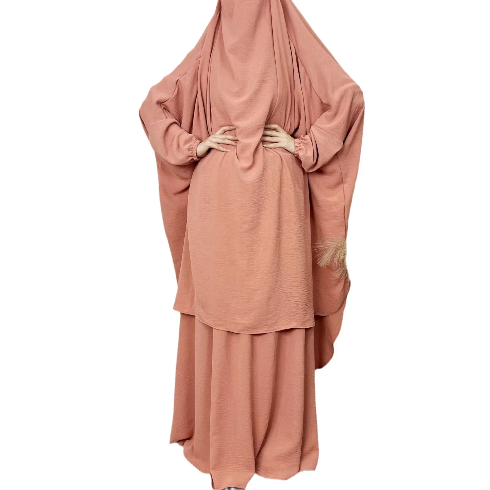 Eid – ensemble de robes 2 pièces pour femmes musulmanes, Abaya de prière, Ramadan, maroc, dubaï, Abayas, Kaftan, tenues islamiques, longue Robe, costume Jalabiya