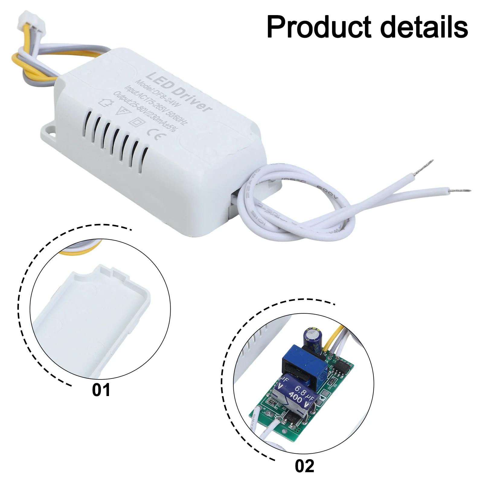 AC176-265V LED Driver Segmented Ceiling Lamp Light Transformer Constant Current Power Supply 24-36W/36-48W/36-50W 230mA
