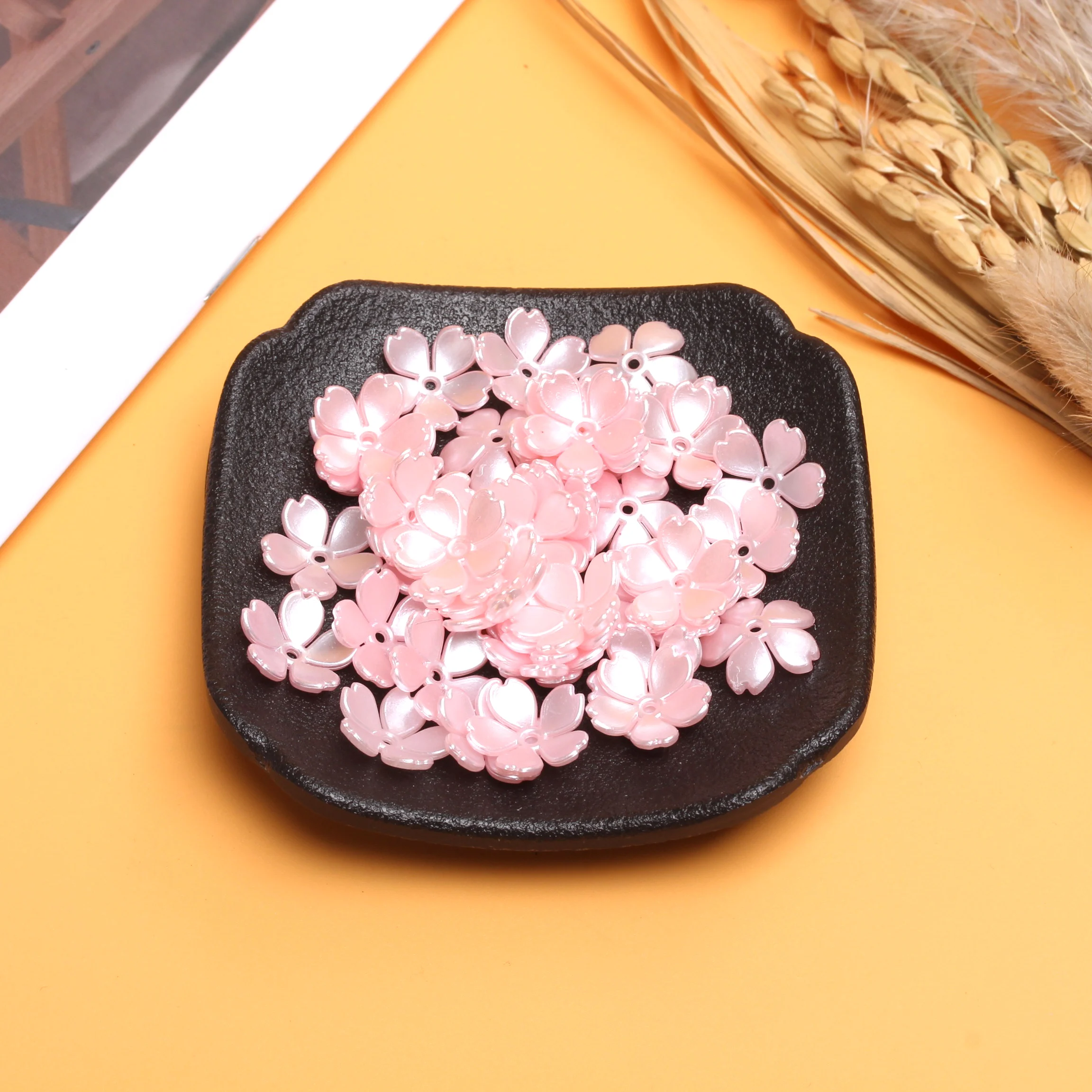 40Pcs/lot 14mm Acrylic Flower Torus Shape Spacer Beads DIY Jewelry Findings Headwear Hairpins Earrings Making For Jewelry Making