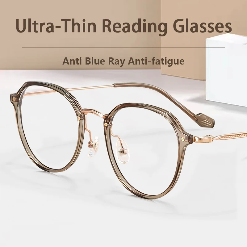 

Stylish Lightweight Tr90 Reading Glasses Ultra-Thin CR39 Resin Lens, Anti Scratch Blue Light Blocking Anti Eyestrain for Women