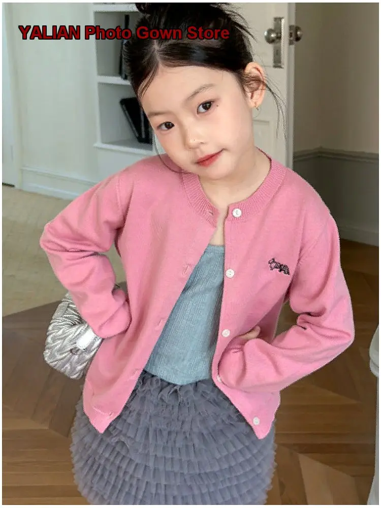 Kids Spring Autumn Soft Thickened Older Kids Sweater Tops Boys Girls Multi-Color Knit Jackets