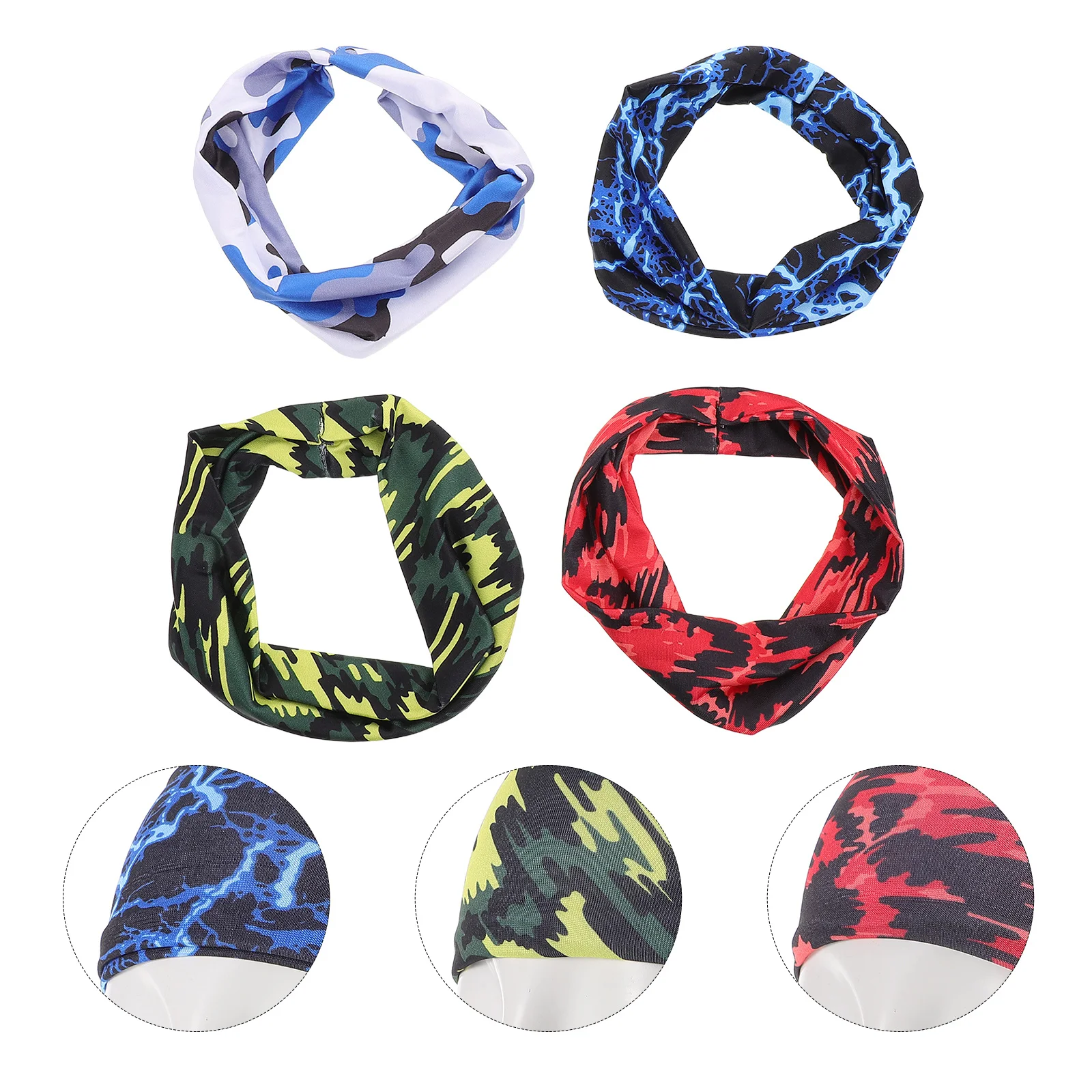 

8Pcs Sweat Headbands Camouflage Elastic Athletic Hairband for Kids Boys Girls Basketball Running Gym Sports Sweat-Absorbing